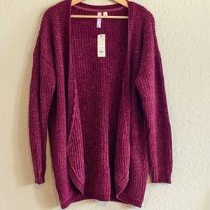 Berry Chenille Cardigan (W/ TAGS)